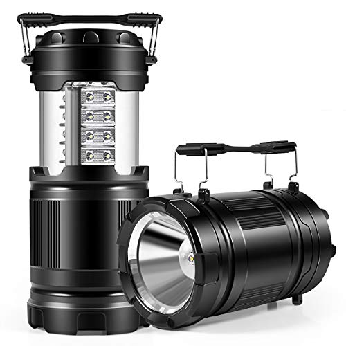 Camping Lantern, 2 Pack Portable LED Flashlights for Camping, Hiking, Reading, Hurricane, Power Outage (2PACK)