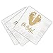 Oh Baby Feet Beverage Cocktail Napkins/Set Of 25 White Paper Napkins With Gold Foil Baby Feet Imprint