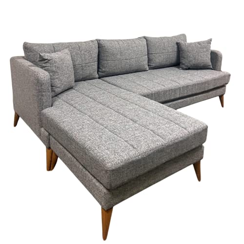 Chelsea Reversible Sectional Sofa Chaise Fabric LShape 89'' Wide Firm