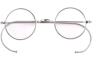 Agstum Retro Small Round Optical Rare Wire Rim Eyeglasses Frame