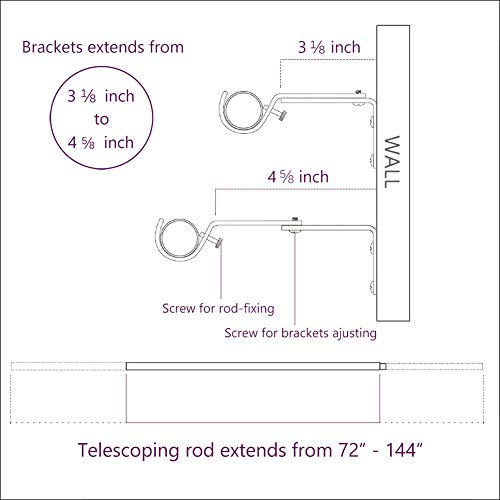 Vimayta 1 inch Curtain Rod with Crystal Glass Lantern Finials, Curtain