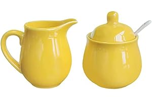RockTrend Colorful Ceramic Milk Jug Sugar Bowl, Coffee Serving Set, Creamer Pitcher and Sugar Bowl Set