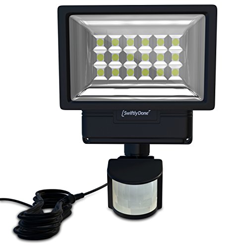 Swiftly Done Bright Outdoor Solar Powered LED Flood Light No Tools