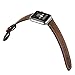 Elobeth iWatch Band Series 4 44mm Genuine Leather Replacement Watchband Crazy Horse Double Lines with Secure Metal Clasp Buckle Compatible Apple Watch 4 44mm/ 42mm Brown