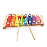MoTrent Wooden 8 Notes Xylophone - First Musical Instrument for Children, Portable Music Toys for Kids Baby with 2 Wood Mallets