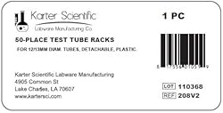 Plastic Test Tube Rack for 12/13 mm Tubes, Hole