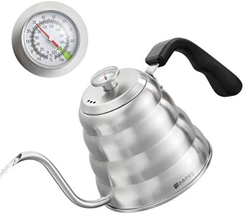 Pour Over Coffee Kettle With Thermometer For Exact Temperature 40 Fl Oz Premium Stainless Steel Gooseneck
