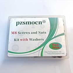 Pzsmocn 90 Pieces/30 Sets M8*20 mm Plastic Black