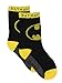 Batman Justice League Boy's 6 pack Athletic Crew Socks (4T-5T, Black/Multi)