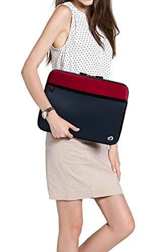Kroo 10-11.6 Inch Laptop Sleeve Tablet Bag, Water Resistant Neoprene Notebook Computer Carrying Cover for Apple MacBook, Microsoft Surface, Chromebook (Patriot Red) - Thumbnail 7