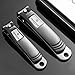 amoore Nail Clippers 2pcs Nail Cutter Set with Case Fingernails Clippers Toenails Clippers Stainless Steel Clipper Sturdy Nail Clipping Kit