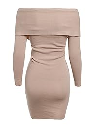 BerryGo - Vestido de manga larga para mujer, sexy, cuello en V, cuello en V