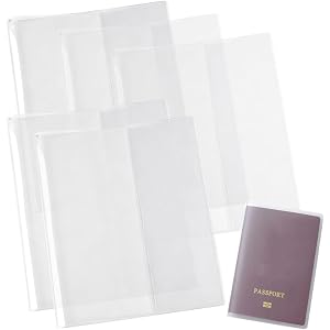 5 Pack PVC Passport Cover Frosted Waterproof Multi-Card Slots Travel Essential White