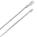 2.6mm Solid 925 Sterling Silver Diamond-Cut Rope Link Italian Chain, 20