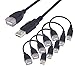 SaiTech IT 5 Pack (15cm - 6inch) Adjustable Flexible USB 2.0 Male to Female Extension Plug/Socket Adapter Cable - Worlds Shortest USB 2.0 Extension Cable