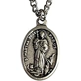 St Martha Medal Necklace 3/4 Inch Saint Metal Pendant with Chain