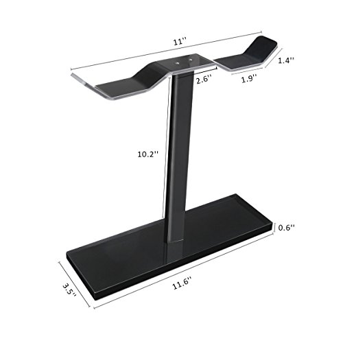[Updated] AmoVee Acrylic Headphone Hanger Universal Headphone Stand Gadget Holder - Black - Thumbnail 3