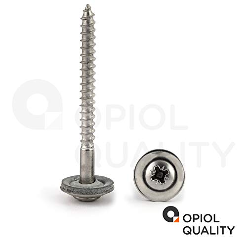 OPIOL QUALITY® Spenglerschrauben POZI"Z" 4,5x80 mm mit U-Scheibe 15mm aus Edelstahl A2 V2A (50 Stück) ähnl. DIN 7995 Pozidriv Dichtscheibe Holzschrauben Wellplattenschrauben – Bild 8