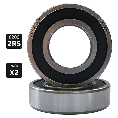 Uxcell LR200-2RS Rodamientos De Bolas De Ranura Profunda 10 X 32 X 9 Mm