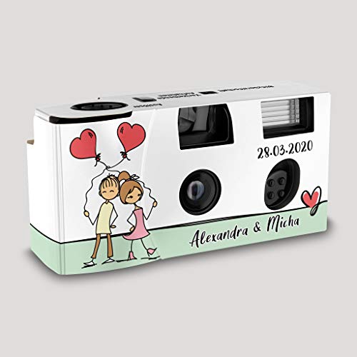 Hochzeitskamera Einwegkamera Young Couple - Crossed mit Personalisierung, ISO 400, 27 Aufnahmen, Blitz