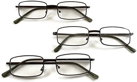 SightPros Metal Reading Glasses - 3 pair of cheaters