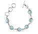 Natural Moonstone 925 Silver Plated Oval Gemstones Handmade Link Bracelet for Women - June Birthstone Bohemian Vintage Style Adjustable Bracelet - Anniversary Jewelry Gifts for Her