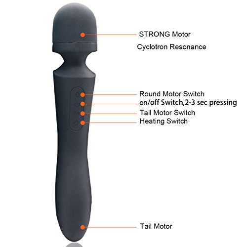 Massage Charging USB LED Portable Vibrator for Car Travel 10x Multi-speed Vibrations Compact Massager Packing Pouches Computer Body Wand The Original Power,Wireless - Thumbnail 5