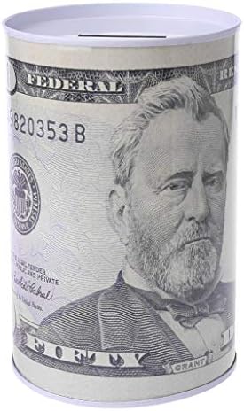 Autones Euro Dollar Piggy Bank Coin Bank,Creative Euro Dollar Metal Cylinder Piggy Bank Saving Money Box Home Decoration (50)