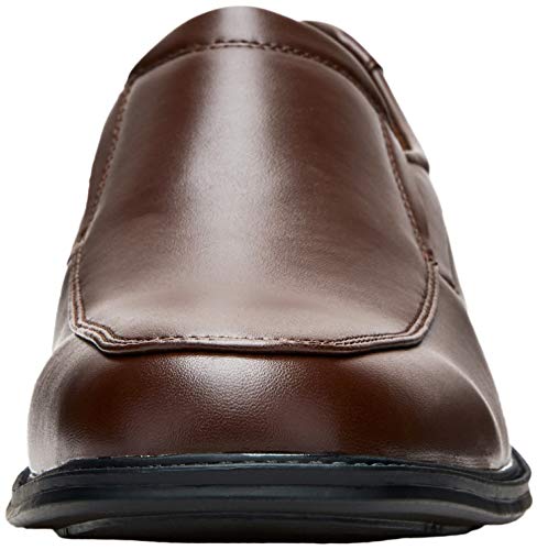 VEPOSE Men's Slip on Dress Shoes Formal Square Toe Loafer Oxfords(9,Loafers-Brown)