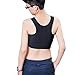 Vinaka Super Flat Les Lesbian Tomboy Short Vest Chest Binder Tops (Large, Black)