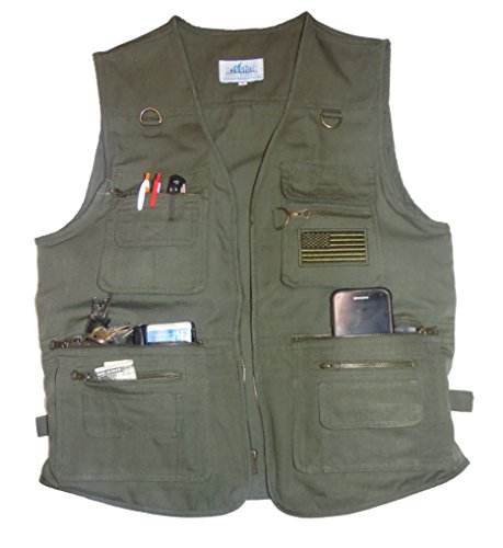 Blue Stone Safety YKK Zippers Throughout Entire Concealment Vest, Olive, 3X-Large