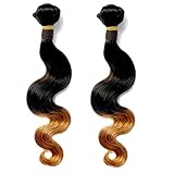 MOBB Ombre Color 1B#/27# Virgin Hair Body Wave Hair Extensions for Black Women Mixed Length 2 Pcs 20 20 Inches