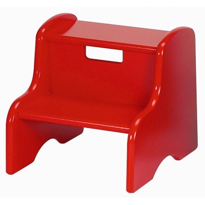 Kid's Solid Wood Step Stool Finish: Primary Red MDF, Letter Color: Pink