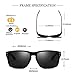 Sunglasses for Men Women Driving Vintage Rectangular Polarized Sun Glasses Black