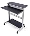 Stand Up Desk Store Rolling Adjustable Height Two Tier Standing Desk Computer Workstation (Silver Frame/Black Top, 40