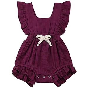 Eastery Baby Kleding Meisjes Zomer 2020 Pasgeboren Baby Meisje Baby Bodysuits Eenvoudige Stijl Monochrome Ruschen…