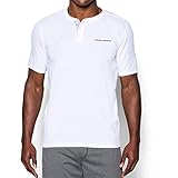 Under Armour Men's Charged Cotton Henley T-Shirt, White/Graphite, Large