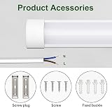 muzha 4 Packs LED Batten Lights 50W 4000K 5000lm PC Body 5ft Low Profile view 3