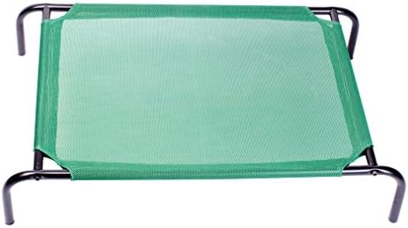 Sroute Elevated Pet Bed with Knitted Fabric for Dogs Cats, 27.6 by 19.7", Green (S)