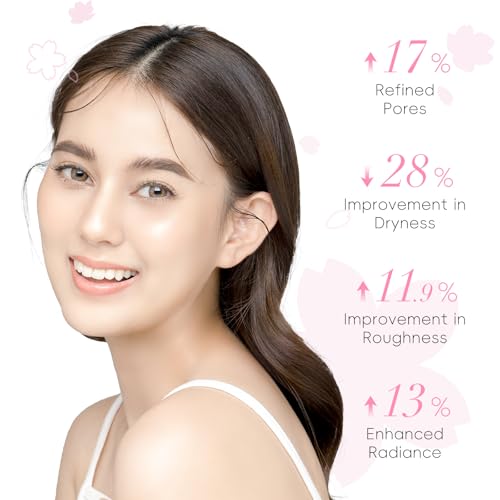 LAIKOU Sakura Skincare Set - 5-Piece Set with Cleanser, Toner, Serum, Eye Cream, and Essence Cream for Hydrating, Smoothing & Even Skin Tone for All Skin Types