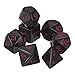 EBOOT 7-Die Polyhedral Dice Compatible with DND Dice Set Dungeons and Dragons with Black Pouch (Black)