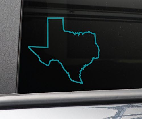 Texas Vinyl Decal Laptop Car Truck Bumper Window Sticker, 5.5" x 5.25", Teal