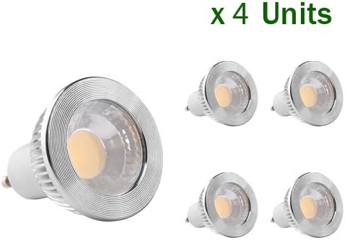 GOOLSUN 5-watt GU10/MR16 LED COB Flood Bulb, 4000K Natural White, Dimmable, 90° Beam Spread, 50-watt Equivalent, 500 lumens, CRI 80+, AC 120V, 2.4" Length, 4-Pack