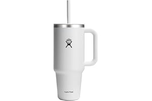 Hydro Flask Travel Tumbler with Handle, Lid and Straw - Insulated Stainless Steel in 40 Oz White