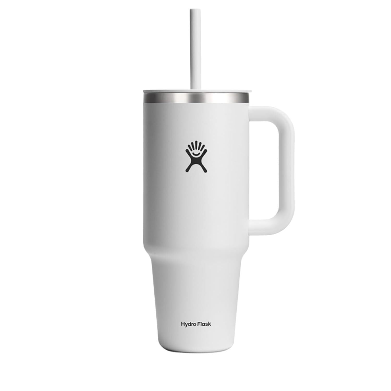 Photo 1 of Hydro Flask 40 Oz Travel Tumbler with Handle, Lid and Straw - Insulated Stainless Steel in White