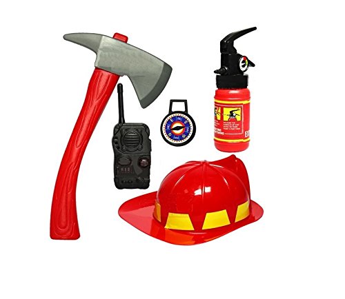 EBTOYS Fireman Role Play Costume Halloween Christmas Fireman Dress Up Set & Fire Fighter Toys Kits,5pcs