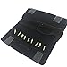 UnionPlus Small Velvet Travel Jewelry Case Roll Bag Organizer for Necklace Bracelet Earrings Ring, Black