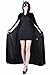 Womens Velvet Hooded Cloak Costumes Halloween Wizard Hooded Party Cape (Black)