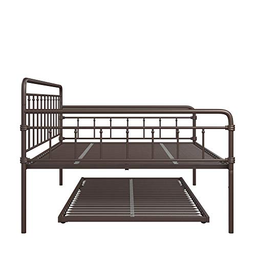 DHP Winston Metal Trundle, Full Size Sofa Bed Frame, Bronze Daybeds