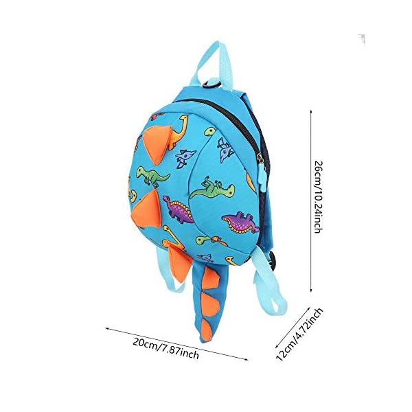 Zerodis Dinosaurier Rucksack Kinder Kinder Kleinkind Tasche Cartoon Rucksack Snack Lunchpaket Reiserucksack mit Sicherheitsgurt Leine für Vorschuljungen Mädchen(Blau) – Bild 4